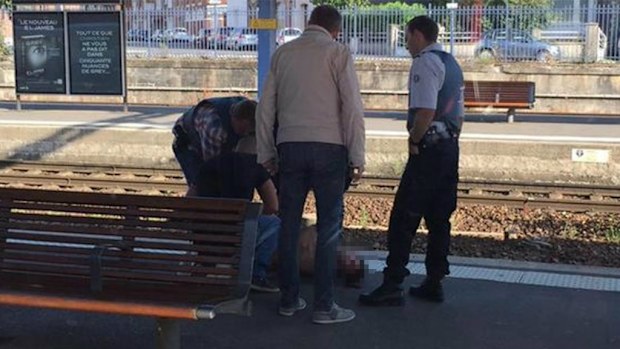 The suspect is arrested. (Twitter/AAP)