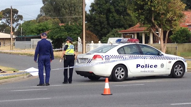 Police on the scene in Woodville North. (9NEWS Adelaide)