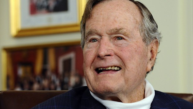 Former US President George HW Bush has been hospitalized after experiencing shortness of breath. (AAP)