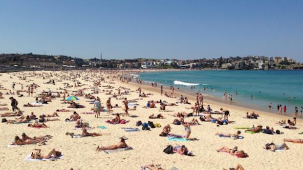 Sydneysiders flocked to Bondi Beach yesterday for some much needed sunshine. (9NEWS)