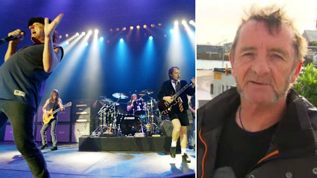 AC/DC perform in 2003 (left) and Phil Rudd. (AAP/ACA)