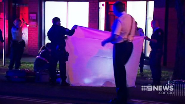 The scene of a fatal shooting in Leichhardt, in Sydney's inner west. (9NEWS)