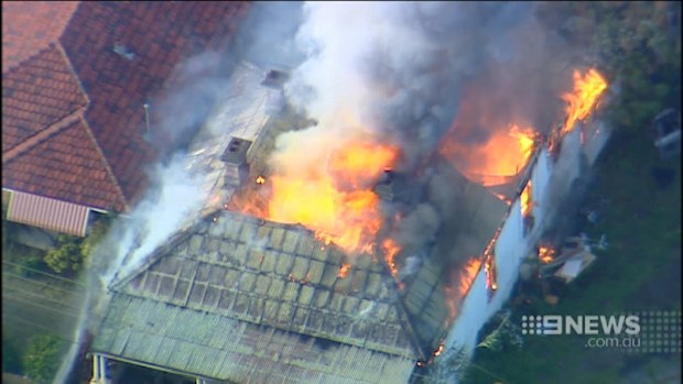 The fire broke out on Cowle St in West Perth at around 4.30pm local time. (9NEWS)