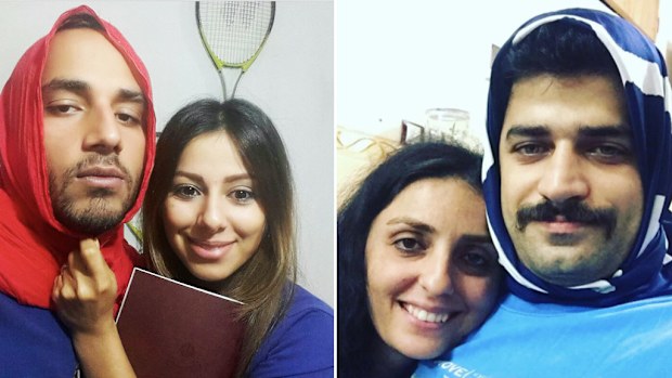 Iranian men have donned head scarfs in a show of support of women forced by government regulation to cover their hair.(Facebook/My Stealthy Freedom)