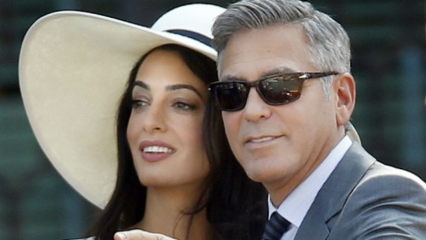 Amal and George Clooney. (AAP)