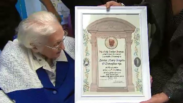 Sister Angela was given an Apostolic Blessing from the Pope. (9NEWS)