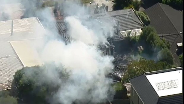 A house in Doncaster has been completely destroyed in a house fire, its believed to have been abandoned. (9NEWS)