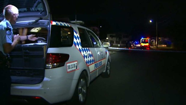 Police at the scene of the stabbing. (9NEWS)
