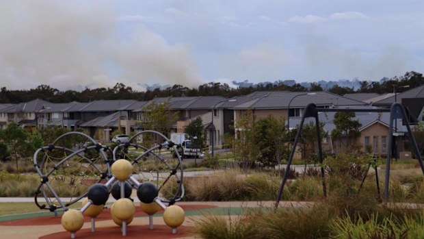 Smoke from the Brickmakers Drive fire. (Twitter/NSW RFS)