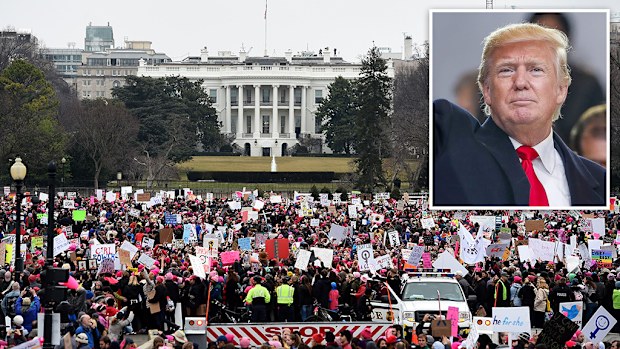 Donald Trump says protests are a "hallmark of democracy". (AAP)