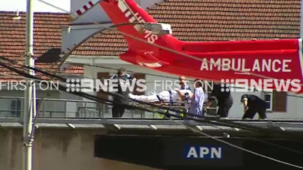 Four volunteer firefighters have been taken to hospital after a blaze in Sale. (9NEWS)