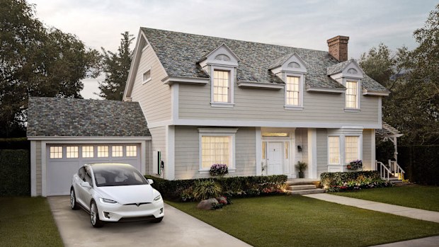 Tesla solar roof slate tile