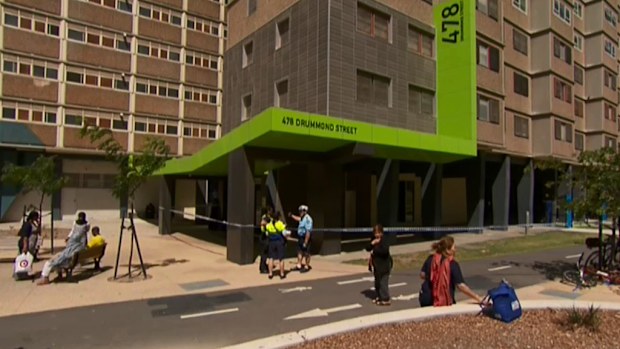 A man has been stabbed in the stomach in Drummond Street in Carlton. (9NEWS)