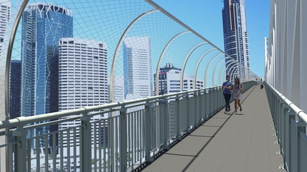 A concept image of the Story Bridge barriers, based on similar projects. (Supplied)