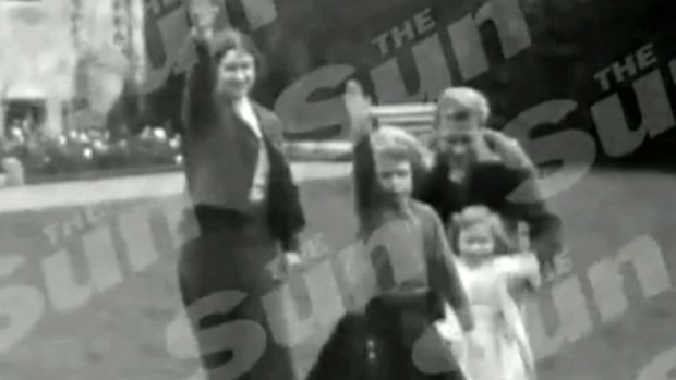 Edward VIII can be seen teaching his nieces the salute in the footage obtained by The Sun. (The Sun)