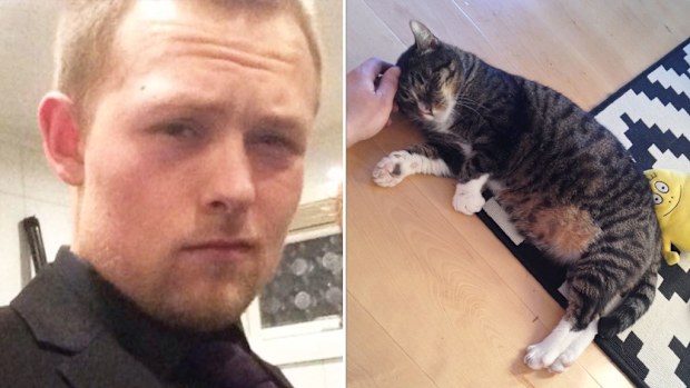 Jack Norheim and his cat Ernst. (Facebook/Jack Norheim/Djurskyddet Skellefteå)