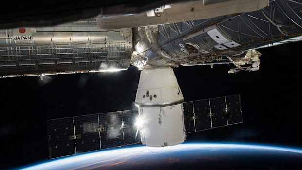 Space X's Dragon cargo capsule docked to the International Space Station (ISS). (AAP)