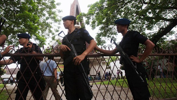 Police guard the scene of the attack. (AAP)