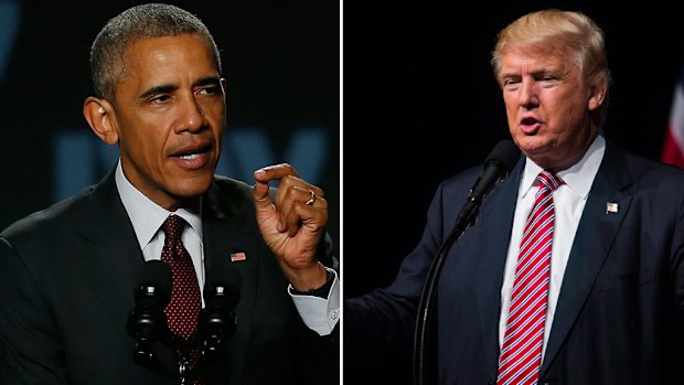 US President Donald Trump claims Barack Obama is being protests and leaks plaguing his administration.