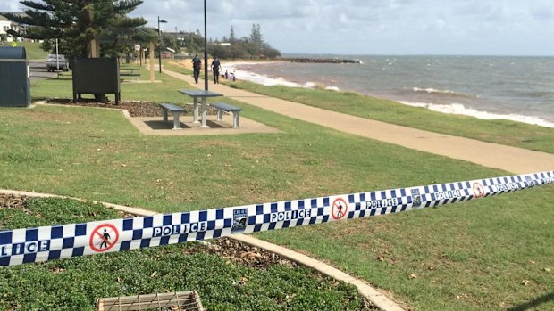 Police have locked down the beach as they investigate the scene. (Sean Power, 9NEWS)