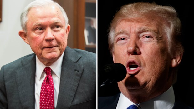 Jeff Sessions, and Donald Trump. (AFP, AAP)