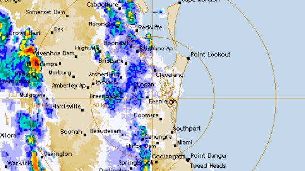 A severe storm warning has been issued for south-east Queensland. (BoM radar at 5.45pm)