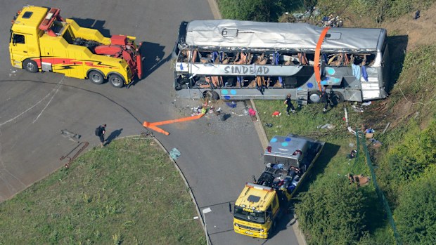 Nine people have been killed and 43 left injured after a collision involving three buses in Germany.