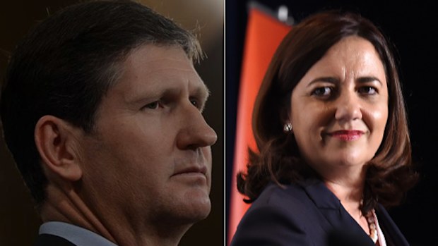 The LNP's Lawrence Springborg and Labor's Annastacia Palaszczuk. (AAP)