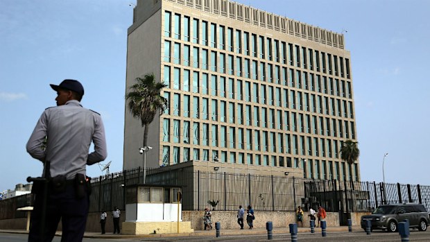 General view of the US Interests Section building in Havana, Cuba. (AAP)