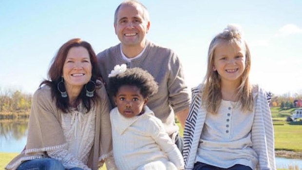 The Bojan family with adopted daughter Aerie. (Little Things)