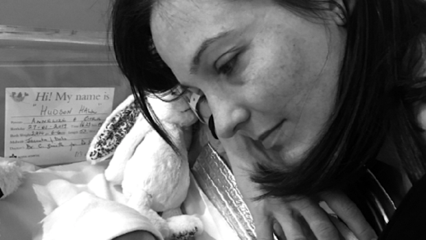 The couple were able to spend time with their son Hudson.