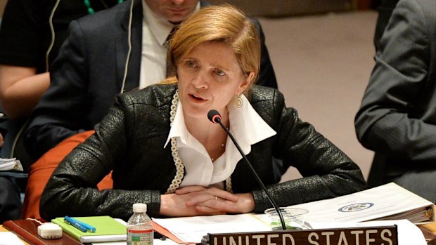 US Ambassador to the United Nations Samantha Power addresses emergency session on MH17. (AAP)