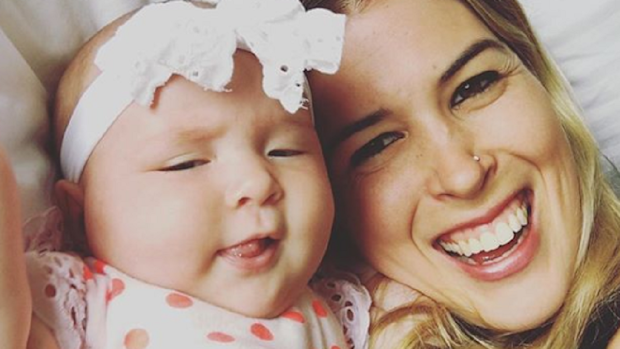 Lexi Crouch with her baby