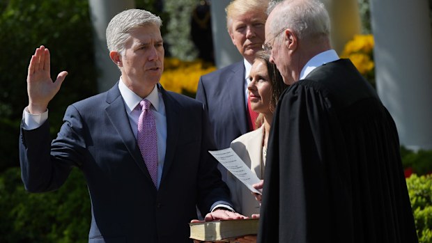 Neil Gorsuch has been sworn in as the US Supreme Court's ninth justice. (AFP)