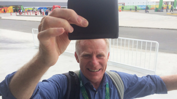 9NEWS reporter Damian Ryan dropped his wallet near the Olympic village yesterday, only for it to be handed in later by a Good Samaritan. (Damien Ryan)