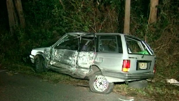 One of the cars involved in a fatal crash near Wollongong in July, 2000. (9NEWS)