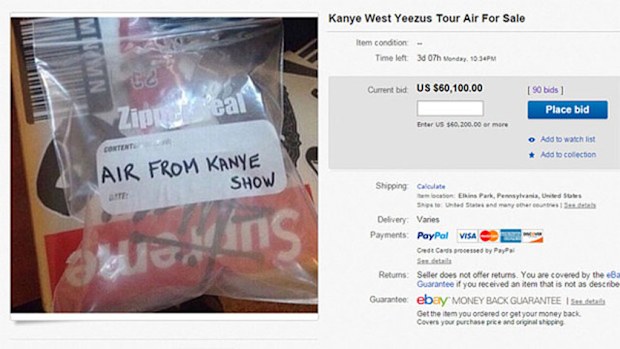 The very air Kanye West breathed. (Source: eBay)