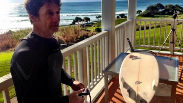 Surfer Steve had a close call with a shark at Lennox Head. (9NEWS)