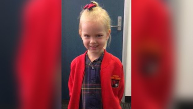 An image released by Queensland Police of the six-year-old girl last seen outside her school about 2pm on Monday. (QPS Media)