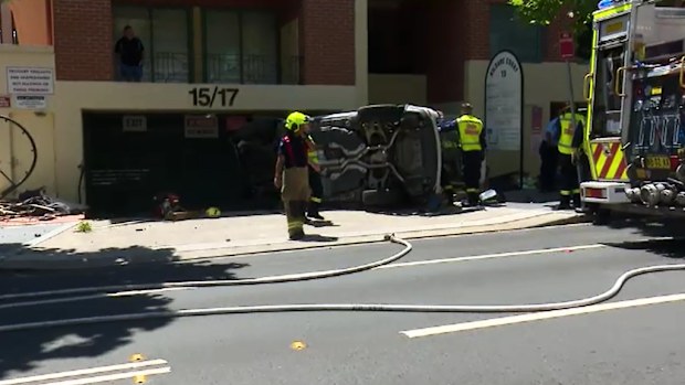 The car crashed off Kildare Road. (9NEWS)