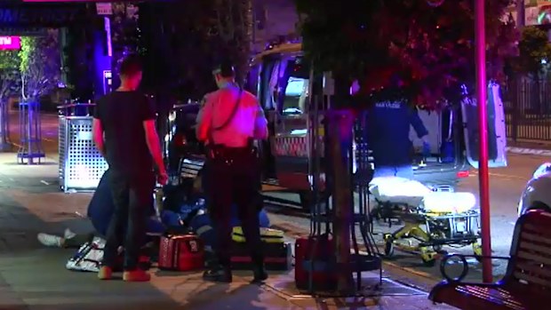 Police were called to a footpath outside a Rockdale bar after a man was injured in a fight. (9NEWS)