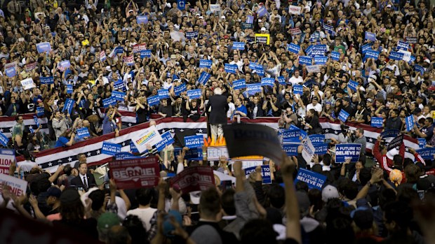 Bernie Sanders speaks at a rally in California. (AAP)