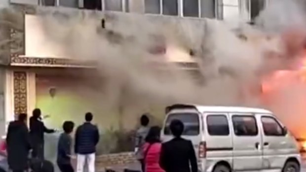 At least eighteen people have died after fire tore through a massage parlour in China. (AFP)