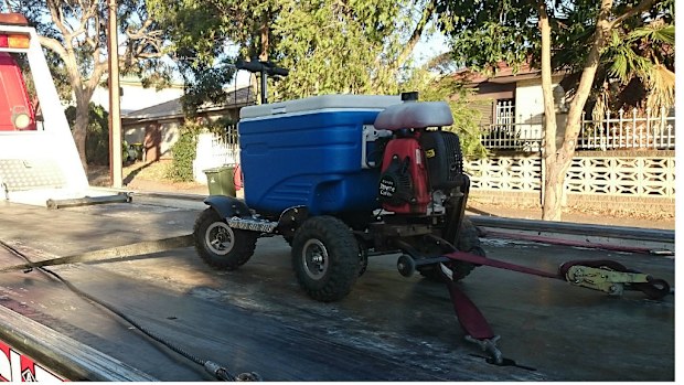 The motorised esky that was seized by police in Para Hills, in South Australia. (Supplied)