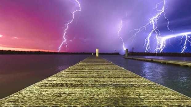 Bright lights in Sully's Beach. (Chris Collins)