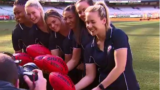Players from the women's teams who have been picked in the 2017 season. (9NEWS)
