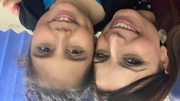 Jo Abi with her daughter Caterina ahead of school returning.