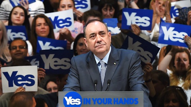Scotland First Minister Alec Salmond speaks at a pro-independence rally. (AAP)