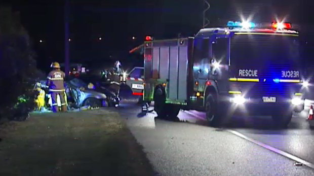 It is believed the male driver died on impact. (9NEWS)