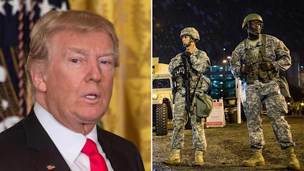 The Trump administration considered using the National Guard to round up illegal immigrants originated the White House, according to a draft memo received by AP. (AFP/Getty)